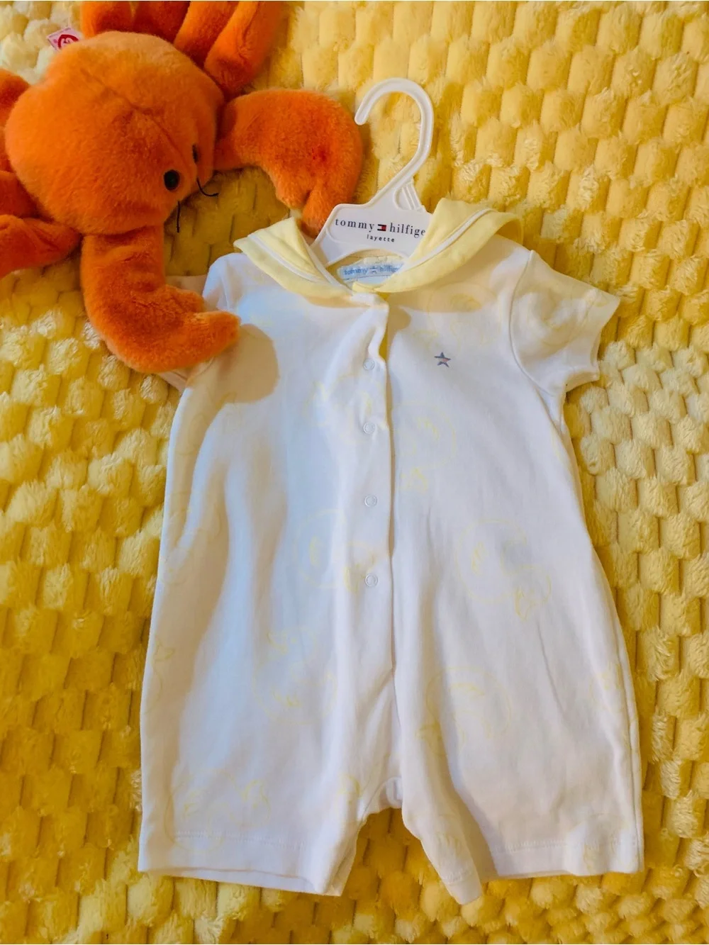 Baby Boy Summer Sets Tommy Hilfiger 6-9M Yellow & Ralph Lauren Navy Striped 3-6M